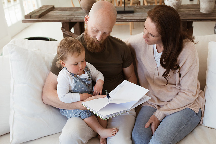 Toddler with parents