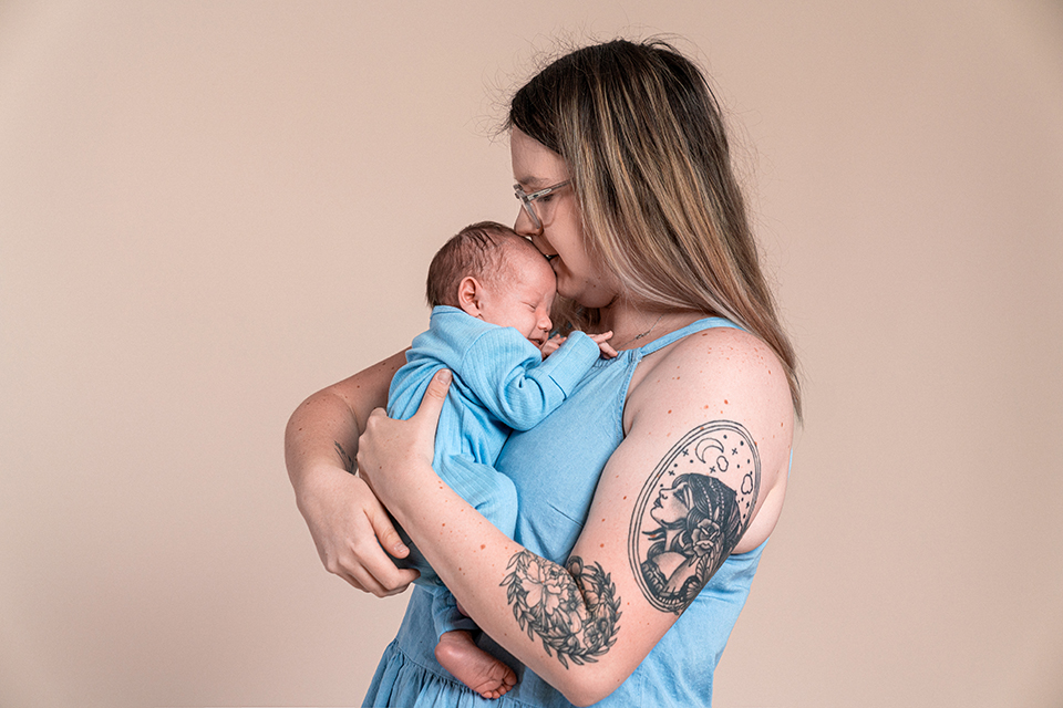 A mother and her baby